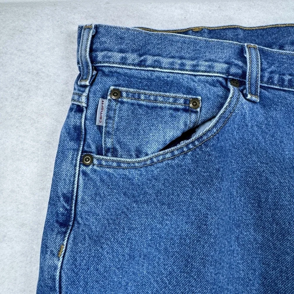 Carhartt B17 STW Relaxed Fit Stonewash Blue Denim Jeans Mens 42x30 Workwear - Picture 3 of 11